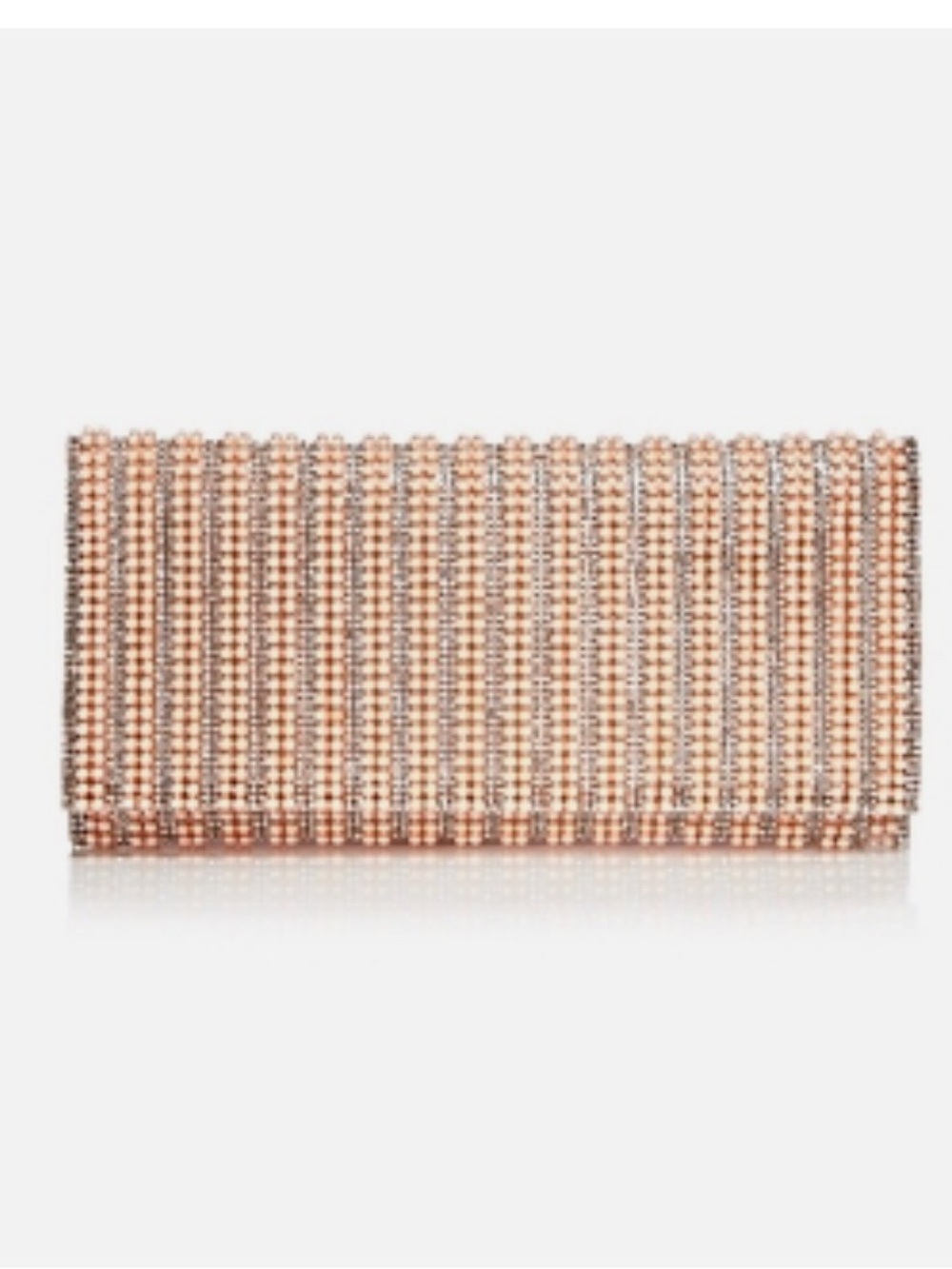 Aqua Beaded Clutch Adjustable Crossbody Strap Pearl Rose NWT
